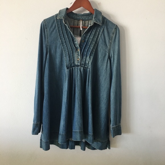 Free People Tops - Free People Denim Pullover Sz Xs